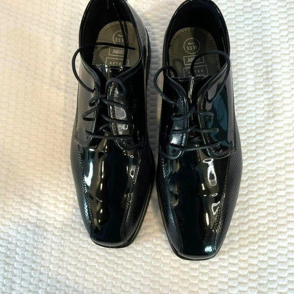 Barclay Shoe Co Jazz Oxford Men's After Six Black Patent Tuxedo Shoes Size 9.5 W - Picture 4 of 12